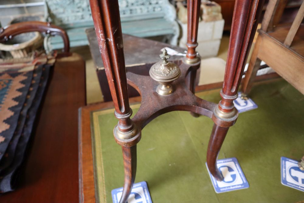 An early 20th century French octagonal marble top jardiniere stand, width 31cm height 80cm